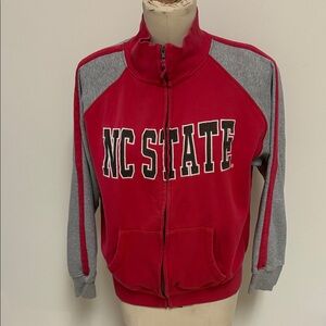 NC State Vintage Red and Gray Zippered Jacket